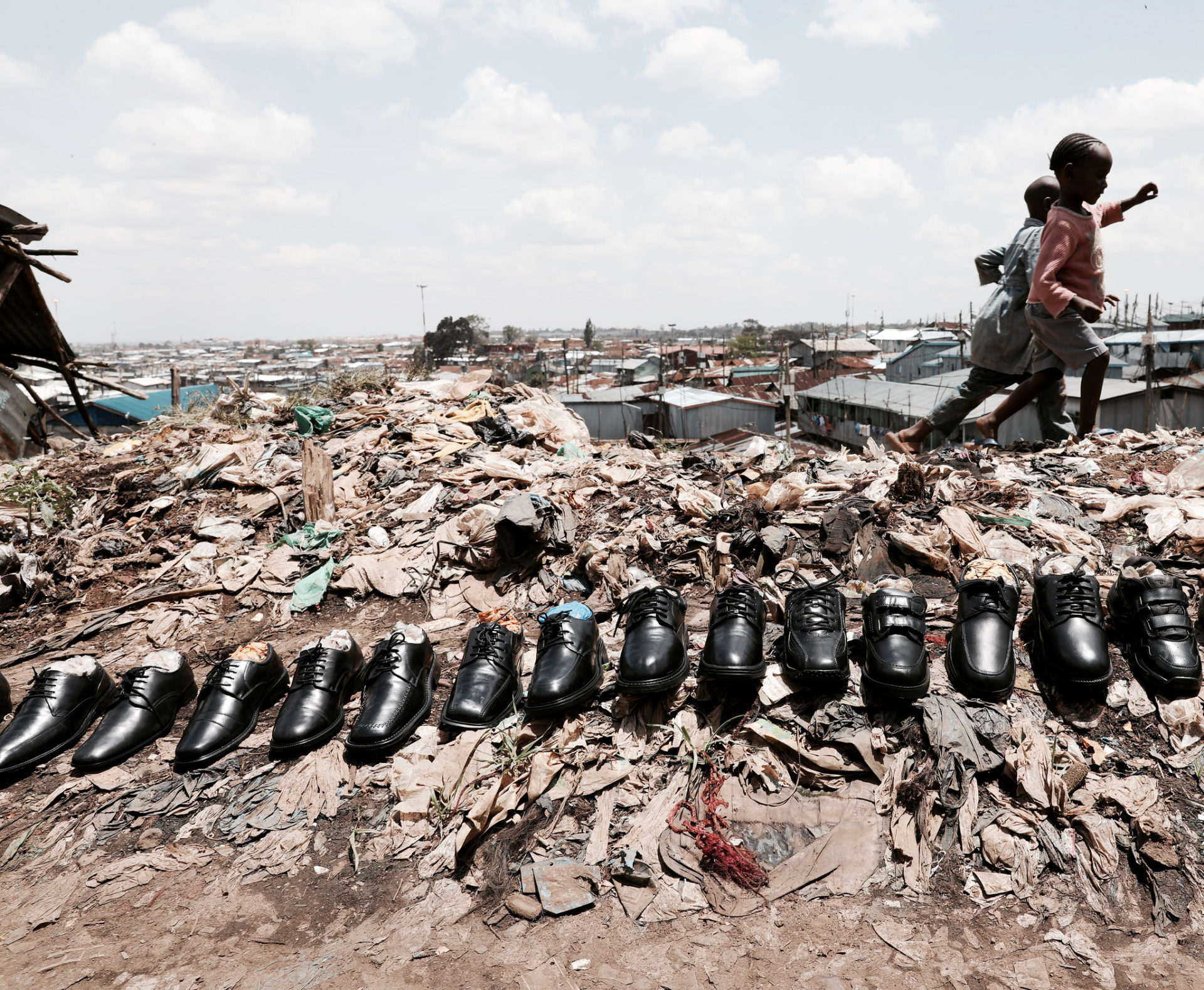 Shoes aligned in Kenya