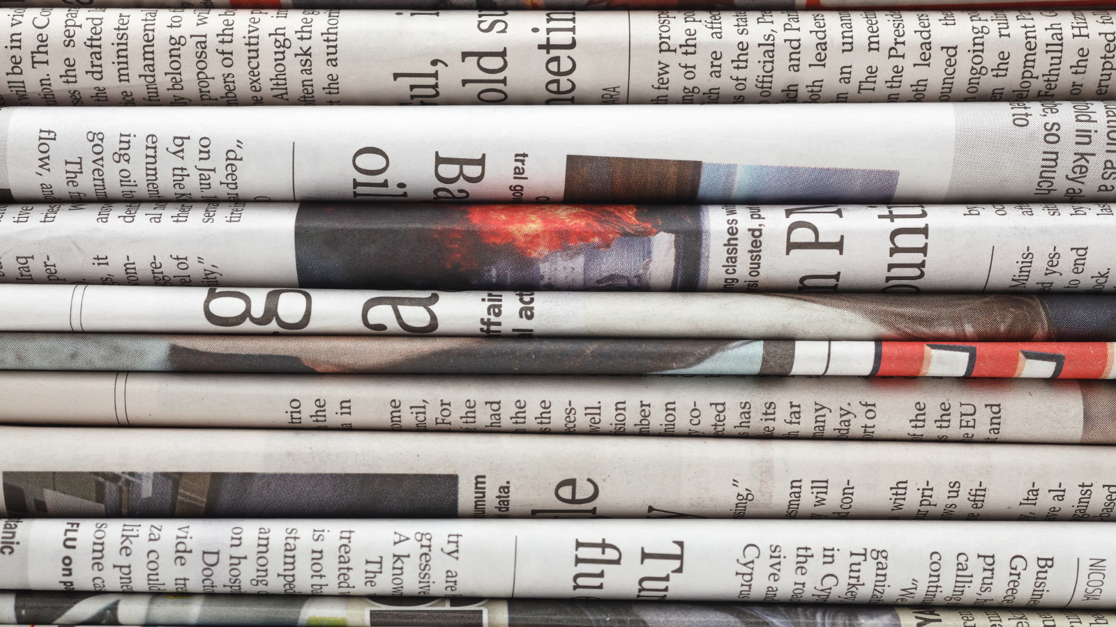 stock photo of a stack of newspapers